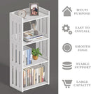 4 Tier White Bookshelf Ideal For Small Spaces Storage Room