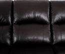 Espresso Leather Sofa Set With Manual Recliner For Living Room