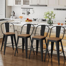 Industrial 24 Inch Bar Stools Set of Four