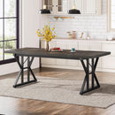 Farmhouse Dining Table 70.8 Inch Heavy Duty Metal Legs