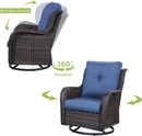 6 Piece Outdoor Patio Furniture Set With Swivel Chairs