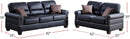 Bonded Leather 2 Piece Sofa And Loveseat Set Black