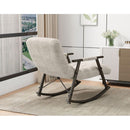 Casual folding rocking chair upholstered, lounge rocking chair adjustable high back and foot rest,side pockets placed in living room bedroom balcony