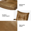 Brown Faux Leather Office Desk Chair Adjustable Swivel