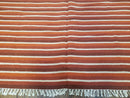 Large Striped Woolen Handmade Throw Blanket, Twin Size Bedding Hand-Woven, Indian Kilim Area Rug, 6x8 - 7x8, South American Style Textile