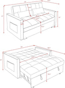 54 Inches Convertible Sofa Bed With Adjustable Backrest