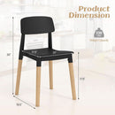 Wooden Dining Chairs Set of 4 Black Ergonomic Backrest