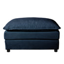 Modular Sectional Sofa, Oversized Deep Seat L Shaped Couch Set with Movable Ottoman, Chenille, Blue
