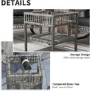 Wicker Outdoor Rocking Chair Set with Storage Table