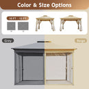TREXM 10x10 Outdoor Gazebo Tent with Double Roofs, Patio Gazebo with Mosquito Netting, Patio Canopy for Backyard, Garden, Lawn and Deck (Beige)