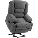 Power Lift Recliner Chair Sofa with Vibration Massage and Heat, Fabric Lift Chair for Elderly, Massage Recliner Chair with Remote Control, Side Pockets, Quick Assembly, Charcoal Gray