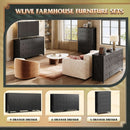 Farmhouse Black 6 Drawer Dresser 53InchWide Storage