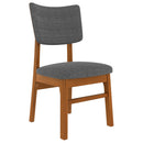 Dining Chairs Set of 4, Wooden Dining Chair Armless, Mid-Century Modern Upholstered Linen Seat Cushion Dining Room Chair for Home Kitchen Dining Room Restaurant