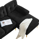 82.6' Modern Sectional Sofas Couches Velvet L-Shaped Couches for Living Room, Bedroom, Black