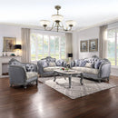 Ariadne - Loveseat With 3 Pillows - Fabric & Platinum