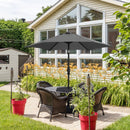 Ainfox 7.5FT Patio Umbrella Outdoor Table Umbrella,Market Umbrella with Push Button Tilt and Crank for Garden, Lawn, Deck, Backyard & Pool