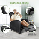 Compact Adjustable Massage Recliner Chair With Lumbar Support In PU Leather