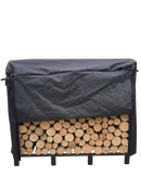 Artibear Firewood Rack Stand 4.1ft Heavy Duty Logs Holder for Outdoor Indoor Fireplace Metal Wood Pile Storage Stacker Organizer, Matte Black