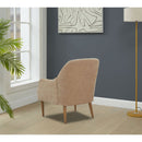 Chenille Armchair, Modern Style Accent Chair with Wood Legs, Comfy Design for Living Room, Bedroom, Office,Beige