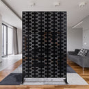 Outdoor & Indoor Privacy Screen Metal Privacy Screen 76' H×48' W, Freestanding Decorative Privacy Screen for Deck Balcony Patio, Privacy Fence Panels for Outside Lawn Garden PS112 BLACK
