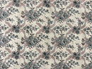 Belgium Power Loomed Rug 8x11, Ivory and Green, Wool Carpet, Floral