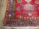 Antique Persian Karajeh Runner Rug 4.4 x 11 ft, Red Colorful Geometric Medallion Runner