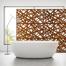 Outdoor & Indoor Privacy Screen Metal Privacy Screen 76' H×48' W, Freestanding Decorative Privacy Screen for Deck Balcony Patio, Privacy Fence Panels for Outside Lawn Garden PS117 BROWN