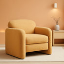 Oversized Accent Chair Yellow Chenille Armchair Living