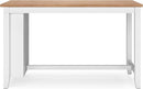 Farmhouse Counter Height Dining Table 3 Shelves Light Brown