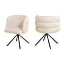 270° Swivel Home Office Desk Chairs Set of 2,Modern Dining Chairs, Upholstered Bedroom Chairs with Metal Base,Makeup Chair for Vanity, for Living Room, Bedroom,Study Room,Dining Room(Beige)