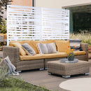 Outdoor & Indoor Privacy Screen Metal Privacy Screen 76' H×48' W, Freestanding Decorative Screen for Deck Balcony Patio in White