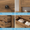 55 Inch Walnut Dresser With Six Drawers For Bedroom