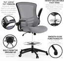 Kelista Mid Back Swivel Office Chair With Height Adjustable Dark Gray Mesh