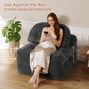 Dark Gray Folding Sofa Bed With Ergonomic Back Support