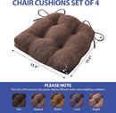 Tufted Memory Foam Dining Chair Cushions Set Of 4 Brown