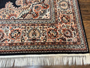 Karastan Rug 10x13, Karastan Ebony Kirman Rug, Room SIzed Wool Pile Vintage Karastan Carpet, Belgium Power Loomed Rug, Black Semi Open Field