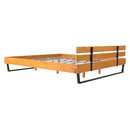 PINE WOOD BED FRAME KING SIZE,NATURAL & BLACK COLOR
