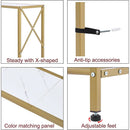 Gold And White Narrow Console Table With Shelves 41 Inch Long
