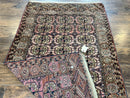 Persian Turkoman Rug 4x6, Wool Hand Knotted Antique Bokhara Carpet, Red Pink, Handmade Tribal Oriental Rug 4 x 6 ft