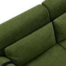 Modern Loveseat Sofa 2-Seater with USB Ports, Cylindrical Armrests, Green Chenille, 59 Inch