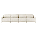 Elegant Four-Seater Chenille Sofa with Lumbar Pillow, Ergonomic Design, Solid Wood Frame, Beige