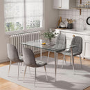 Glass Dining Table For 4 51 Inch Clear Top For Home