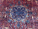Antique Indo Persian Kerman Rug 9x12 Red Manchester Wool Animal Pictorials, Fine 290 KPSI