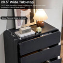 Black Hardwood Dresser With Curved Front Storage Panel