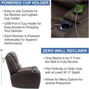 Powered Wall Hugger RV Recliner Sofa Loveseat 67In Chestnut