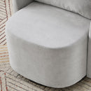 Modern 360° Swivel Accent Barrel Armchair in Grey Chenille, 29.9' Upholstered with Curved Design for Living Room, Bedroom, Office, and Hotel