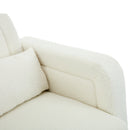 Accent Rocking Chair with Curved Back & Pillow, Ultimate Comfort for Your Home, Teddy Velvet, Cream White