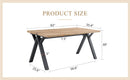 63'x35.4' Wood-Textured MDF Dining Table with Black A-Frame Legs.Density Board Sticker,Iron Pipe Spraying,Suitable for various occasions such as living rooms, kitchens, terraces, etc.