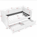 Gingham Daybed With USB Charging Port, Wave-Shaped Design