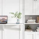 Full Size Murphy Bed with 2 Side Cabinet Storage Shelves, 61.5-inch Cabinet Bed Folding Wall Bed with Desk Combo Perfect for Guest Room, Study, Office,White(old sku:BS7013008109C)